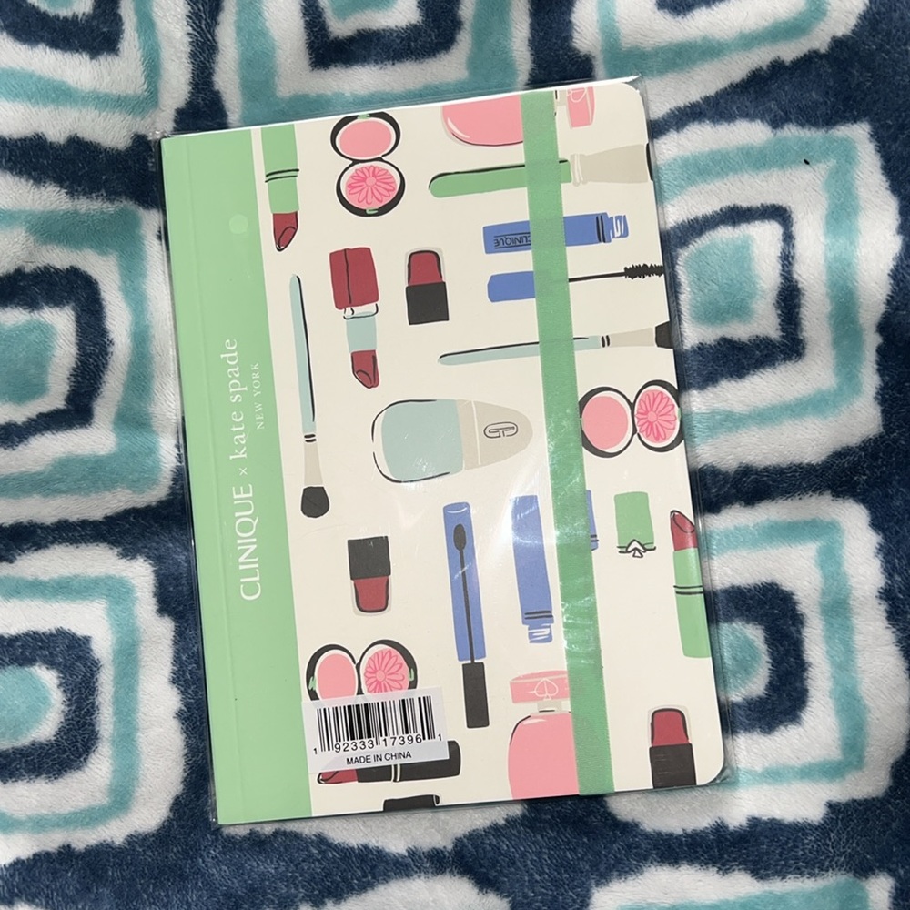 Clinique x Kate Spade Blank Journal Notebook Makeup Mint Green
